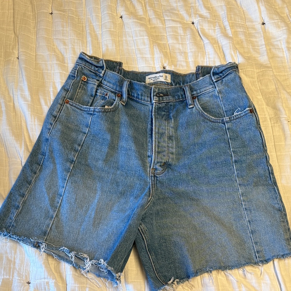 Abercrombie & Fitch Curve Love Blue Jean Shorts